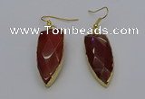 NGE5068 12*35mm - 15*40mm arrowhead red rabbit hair pendants