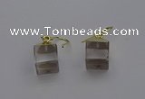 NGE5080 10*15mm cube white crystal gemstone earrings wholesale