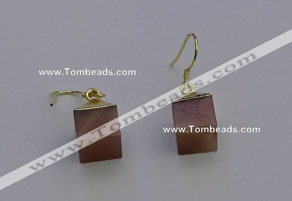 NGE5094 10*15mm cube moonstone gemstone earrings wholesale