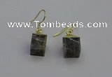 NGE5096 10*15mm cube labradorite gemstone earrings wholesale