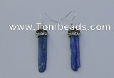 NGE5100 10*35mm - 15*45mm freeform blue kyanite earrings