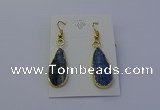 NGE5104 12*25mm flat teardrop blue kyanite earrings wholesale