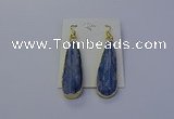 NGE5105 13*40mm flat teardrop blue kyanite earrings wholesale