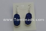 NGE5125 10*22mm - 12*25mm freeform plated druzy quartz earrings