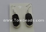NGE5127 10*22mm - 12*25mm freeform plated druzy quartz earrings