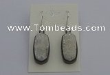 NGE5140 10*22mm - 12*25mm freeform plated druzy quartz earrings