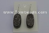 NGE5141 10*22mm - 12*25mm freeform plated druzy quartz earrings