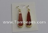 NGE5171 10*28mm - 10*30mm flat teardrop mookaite earrings