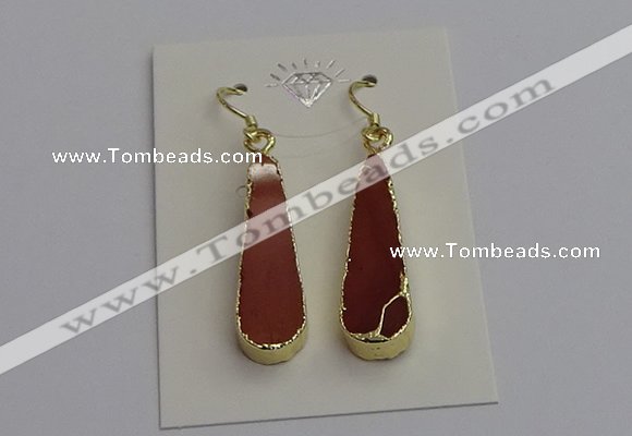 NGE5171 10*28mm - 10*30mm flat teardrop mookaite earrings