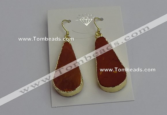 NGE5172 15*28mm - 15*30mm flat teardrop mookaite earrings