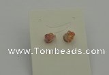 NGE5180 5*8mm - 6*10mm nuggets plated druzy quartz earrings