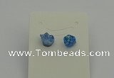 NGE5185 5*8mm - 6*10mm nuggets plated druzy quartz earrings