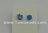 NGE5185 5*8mm - 6*10mm nuggets plated druzy quartz earrings