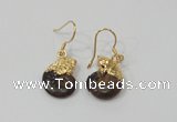 NGE56 12*16mm - 13*18mm ammonite gemstone earrings wholesale