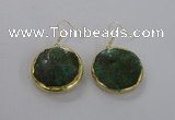 NGE59 30mm flat round agate gemstone earrings wholesale