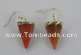 NGE61 14*20mm - 15*22mm cone agate gemstone earrings wholesale