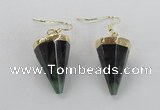 NGE65 14*20mm - 15*22mm cone agate gemstone earrings wholesale