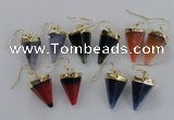 NGE66 14*20mm - 15*22mm cone agate gemstone earrings wholesale