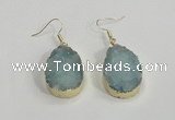 NGE77 20*30mm teardrop druzy agate gemstone earrings wholesale