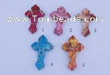 NGP04 5PCS 38*60mm cross dyed imperial jasper pendants wholesale