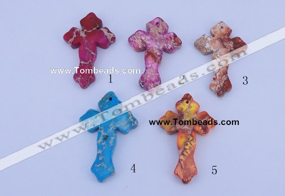 NGP04 5PCS 38*60mm cross dyed imperial jasper pendants wholesale