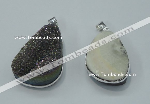 NGP1003 25*35mm - 35*45mm freeform druzy agate beads pendant