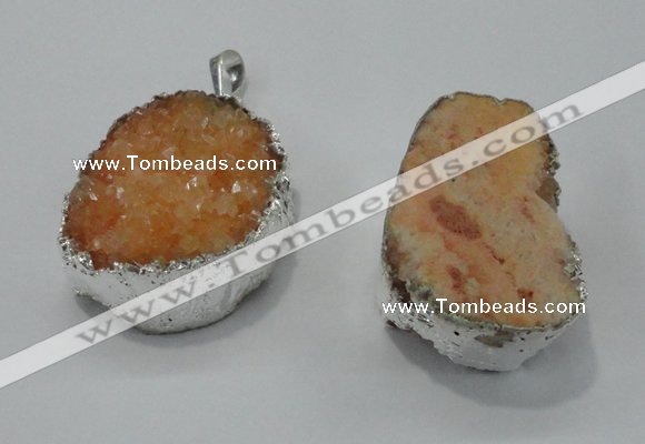 NGP1007 25*35mm - 35*45mm freeform druzy agate beads pendant