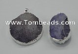 NGP1009 25*35mm - 35*45mm freeform druzy agate beads pendant