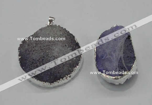 NGP1009 25*35mm - 35*45mm freeform druzy agate beads pendant