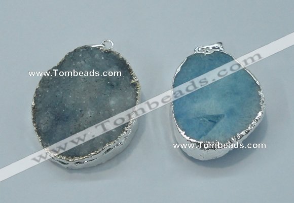 NGP1010 25*35mm - 35*45mm freeform druzy agate beads pendant