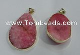 NGP1020 25*35mm - 35*45mm freeform druzy agate beads pendant