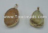 NGP1025 25*35mm - 35*45mm freeform druzy agate beads pendant