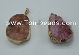 NGP1026 25*35mm - 35*45mm freeform druzy agate beads pendant