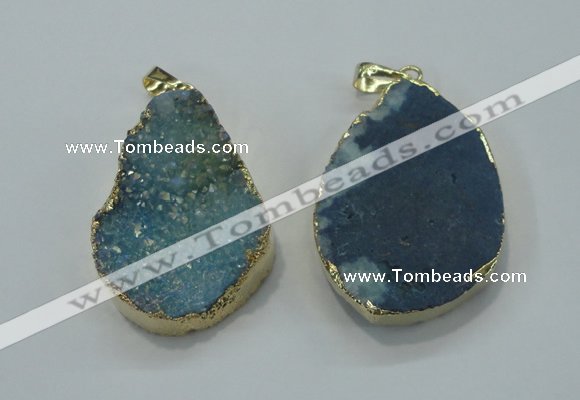 NGP1028 25*35mm - 35*45mm freeform druzy agate beads pendant