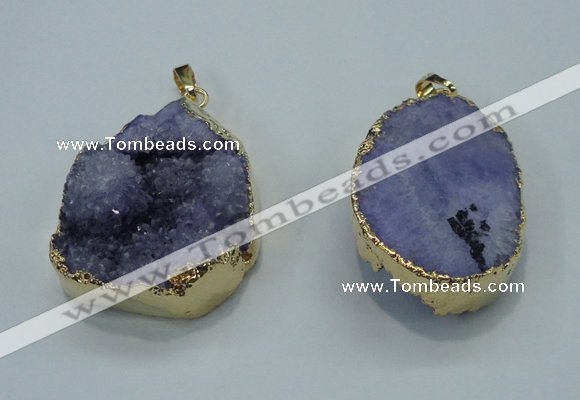 NGP1029 25*35mm - 35*45mm freeform druzy agate beads pendant