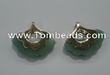 NGP1072 8*25*28mm gree aventurine pendants with brass setting