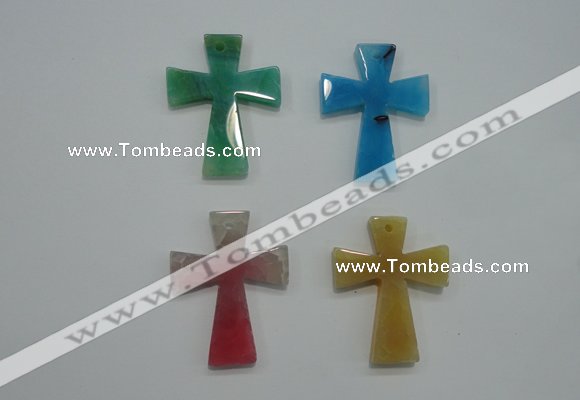 NGP1080 32*42mm cross agate gemstone pendants wholesale