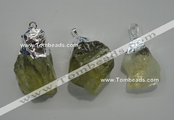 NGP1086 20*30mm - 25*50mm nuggets yellow quartz pendants