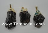 NGP1089 20*30mm - 25*50mm nuggets smoky quartz pendants