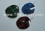 NGP1102 30*40 - 45*65mm freeform druzy agate pendants with brass setting