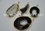 NGP1120 35*50 - 60*70mm freeform druzy agate pendants with brass setting