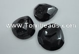 NGP1131 40*45 - 50*55mm faceted teardrop plated druzy agate pendants