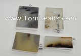 NGP1153 25*35mm - 40*50mm freeform agate pendants with brass setting