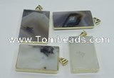 NGP1155 25*35mm - 40*50mm freeform agate pendants with brass setting