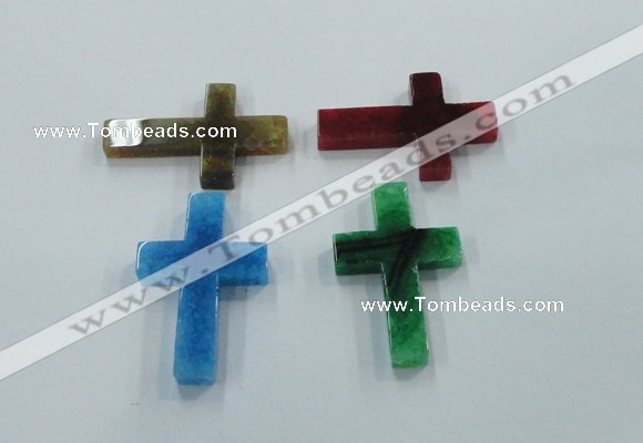 NGP1216 35*55mm cross agate gemstone pendants wholesale