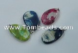 NGP1228 30*45mm - 35*50mm freeform agate pendants with brass setting