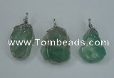 NGP1293 18*30mm – 25*35mm nuggets green fluorite pendants