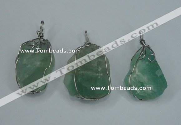 NGP1293 18*30mm – 25*35mm nuggets green fluorite pendants