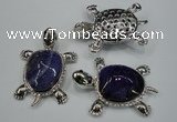 NGP1299 43*60mm tortoise agate pendants with crystal pave alloy settings