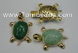 NGP1306 43*60mm tortoise agate pendants with crystal pave alloy settings